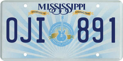 MS license plate OJI891