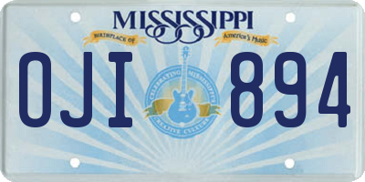MS license plate OJI894