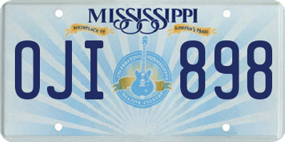 MS license plate OJI898