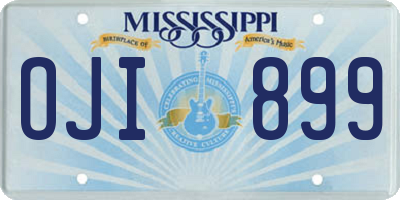 MS license plate OJI899