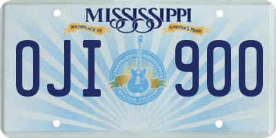 MS license plate OJI900