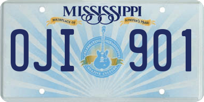 MS license plate OJI901