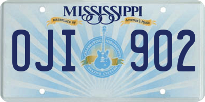 MS license plate OJI902