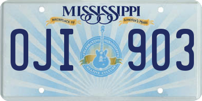 MS license plate OJI903