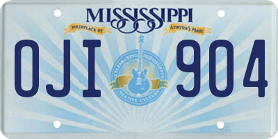 MS license plate OJI904