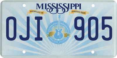 MS license plate OJI905