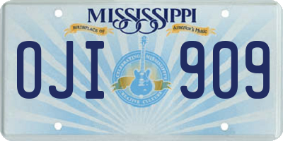 MS license plate OJI909