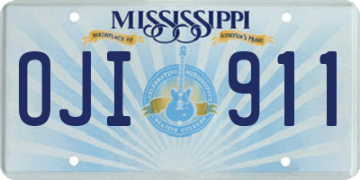 MS license plate OJI911