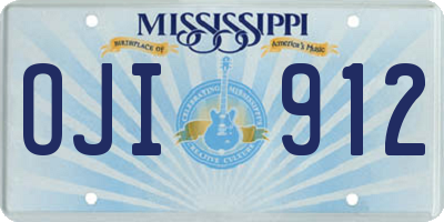 MS license plate OJI912