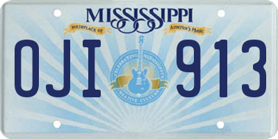 MS license plate OJI913