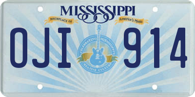 MS license plate OJI914