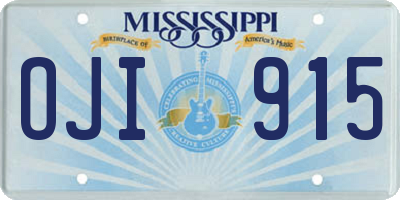 MS license plate OJI915