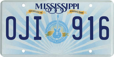 MS license plate OJI916