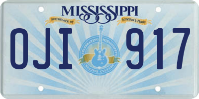 MS license plate OJI917
