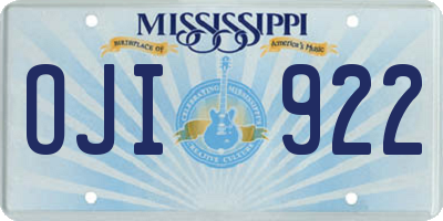 MS license plate OJI922
