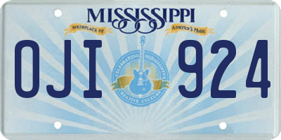MS license plate OJI924