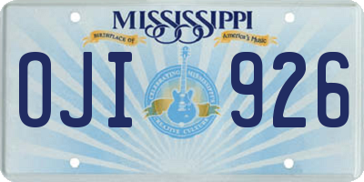 MS license plate OJI926