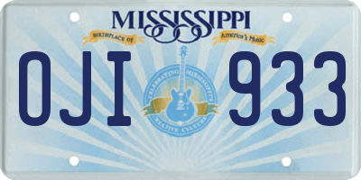 MS license plate OJI933