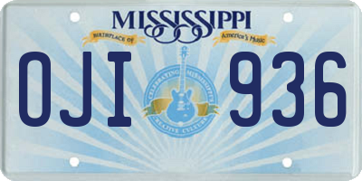 MS license plate OJI936