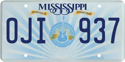 MS license plate OJI937