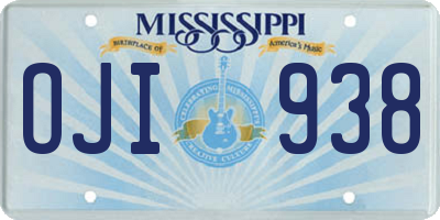 MS license plate OJI938
