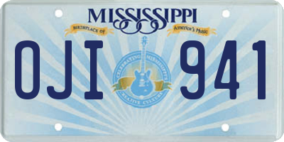 MS license plate OJI941