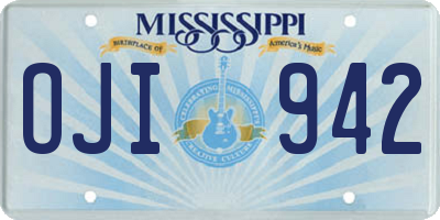 MS license plate OJI942