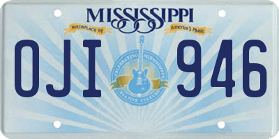 MS license plate OJI946