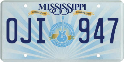 MS license plate OJI947