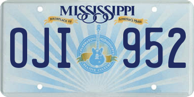 MS license plate OJI952