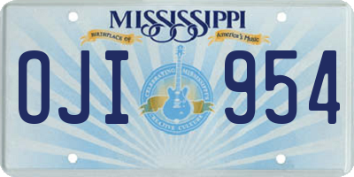 MS license plate OJI954