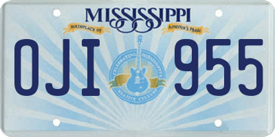 MS license plate OJI955