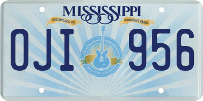 MS license plate OJI956