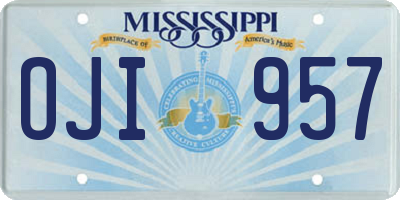 MS license plate OJI957