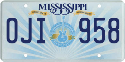MS license plate OJI958