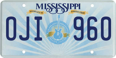 MS license plate OJI960
