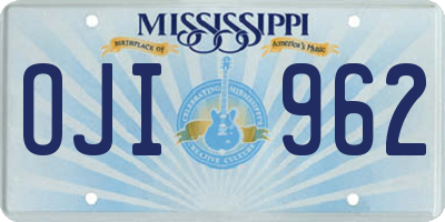 MS license plate OJI962
