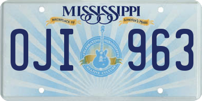 MS license plate OJI963