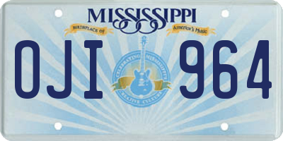 MS license plate OJI964