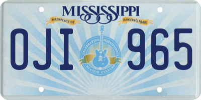 MS license plate OJI965