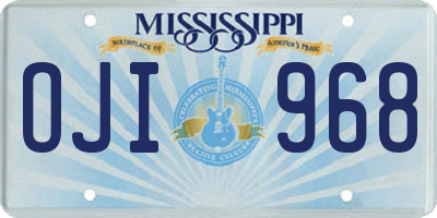 MS license plate OJI968