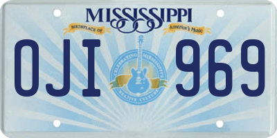 MS license plate OJI969