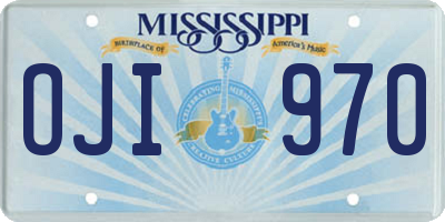 MS license plate OJI970