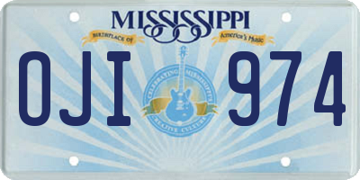 MS license plate OJI974