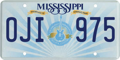 MS license plate OJI975