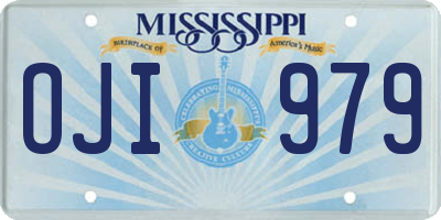MS license plate OJI979