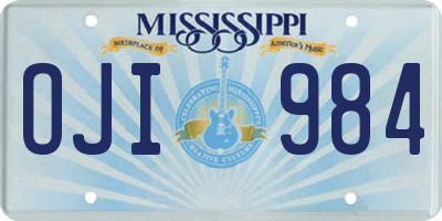 MS license plate OJI984