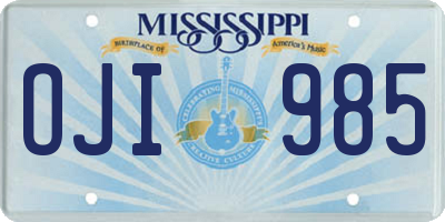 MS license plate OJI985
