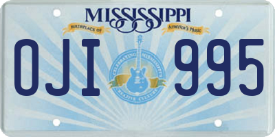 MS license plate OJI995