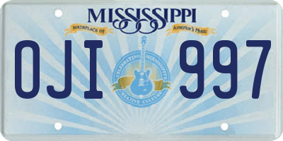 MS license plate OJI997